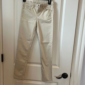 Beige Straight-Leg light weight stretch  Pants